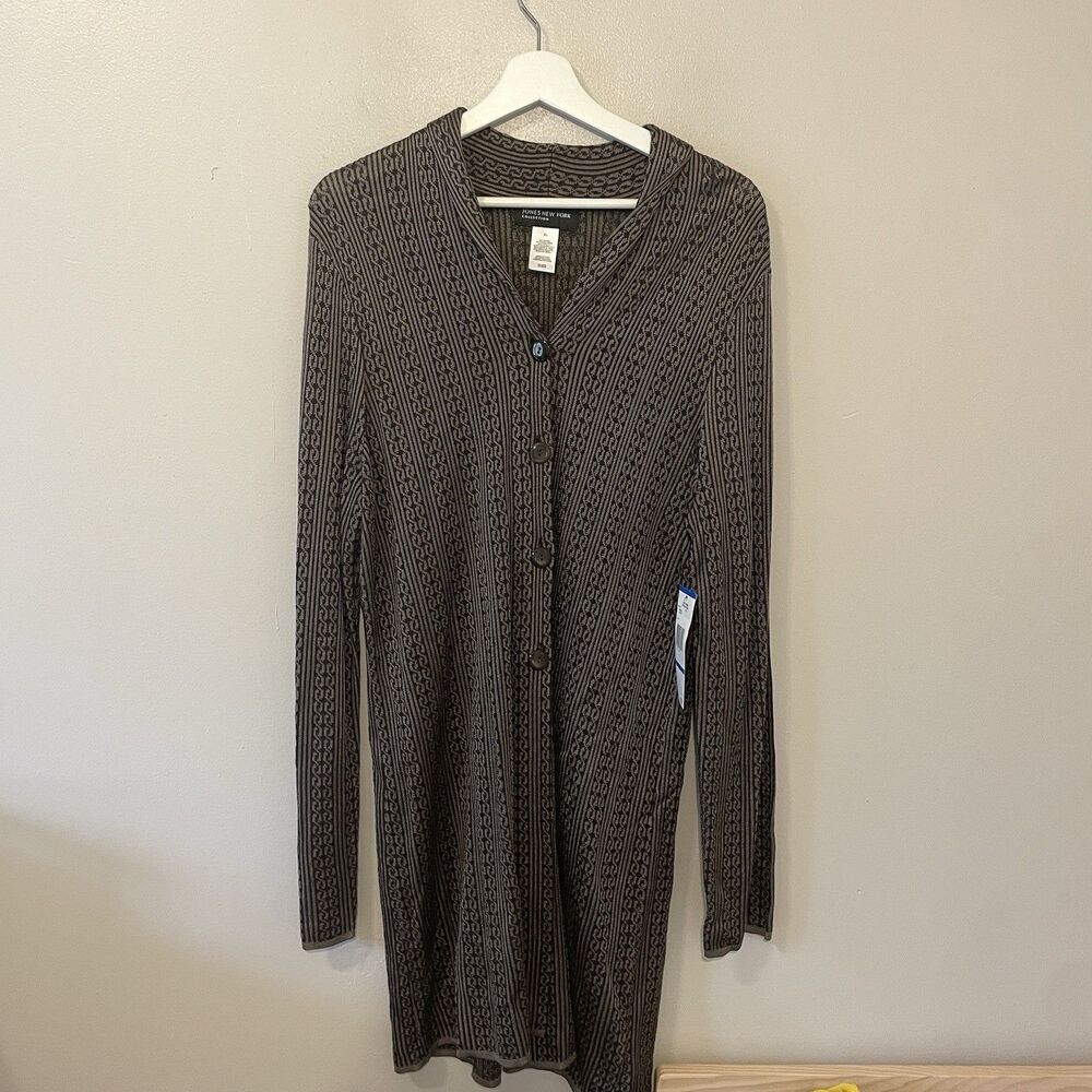 NWT Jones New York Long Cardigan Duster Business Casual Sz XL